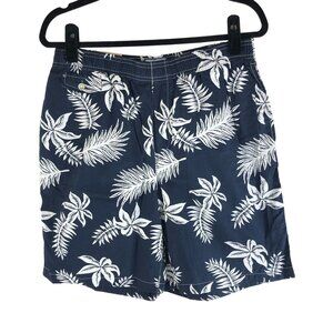Scotch & Soda Mens Loose Fit Navy Floral Print  Bermuda Shorts Organic Cotton M